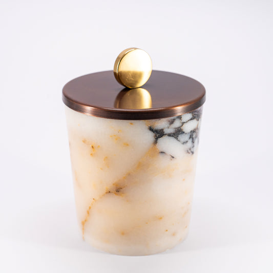 MARMARA hand poured scented candle in handmade marble container